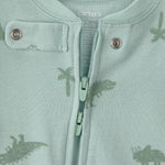 Pijama De Algodón De Ajuste Ceñido Con Dinosaurio Verde - Multi