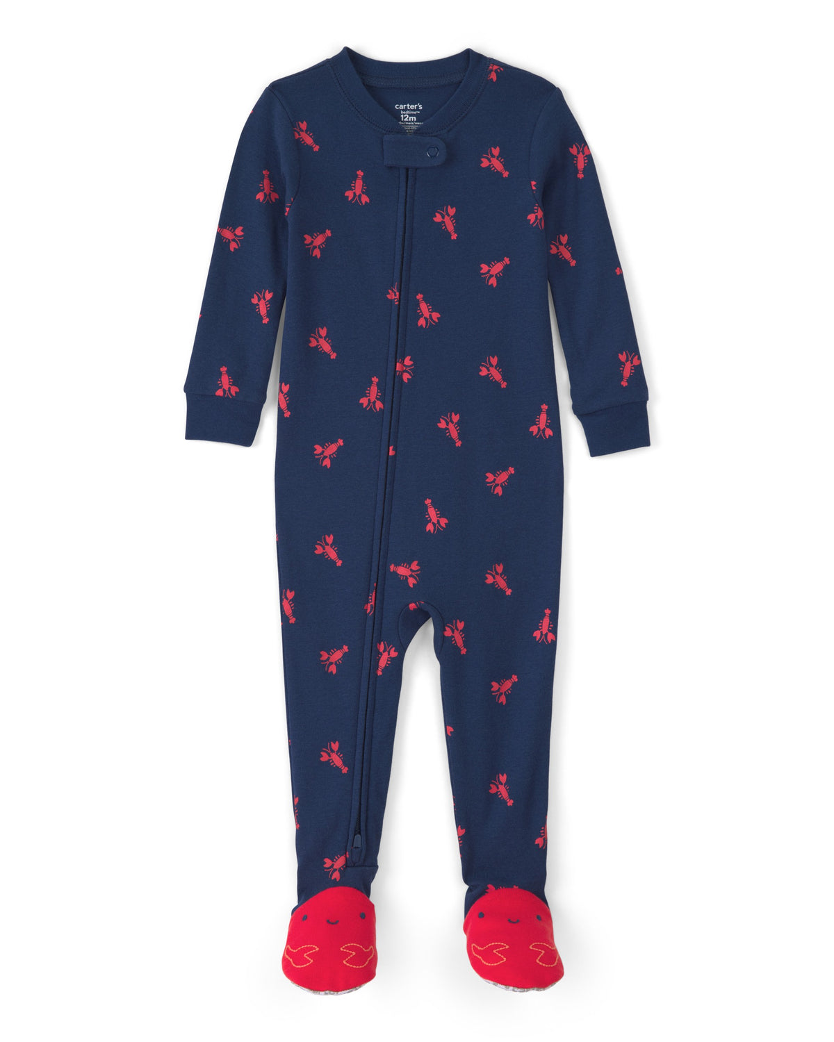 Pijama De Algodón De Ajuste Ceñido Con Langostas Azul - Multi