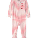 Pijama De Algodón A Rayas Con Catarinas - Multi
