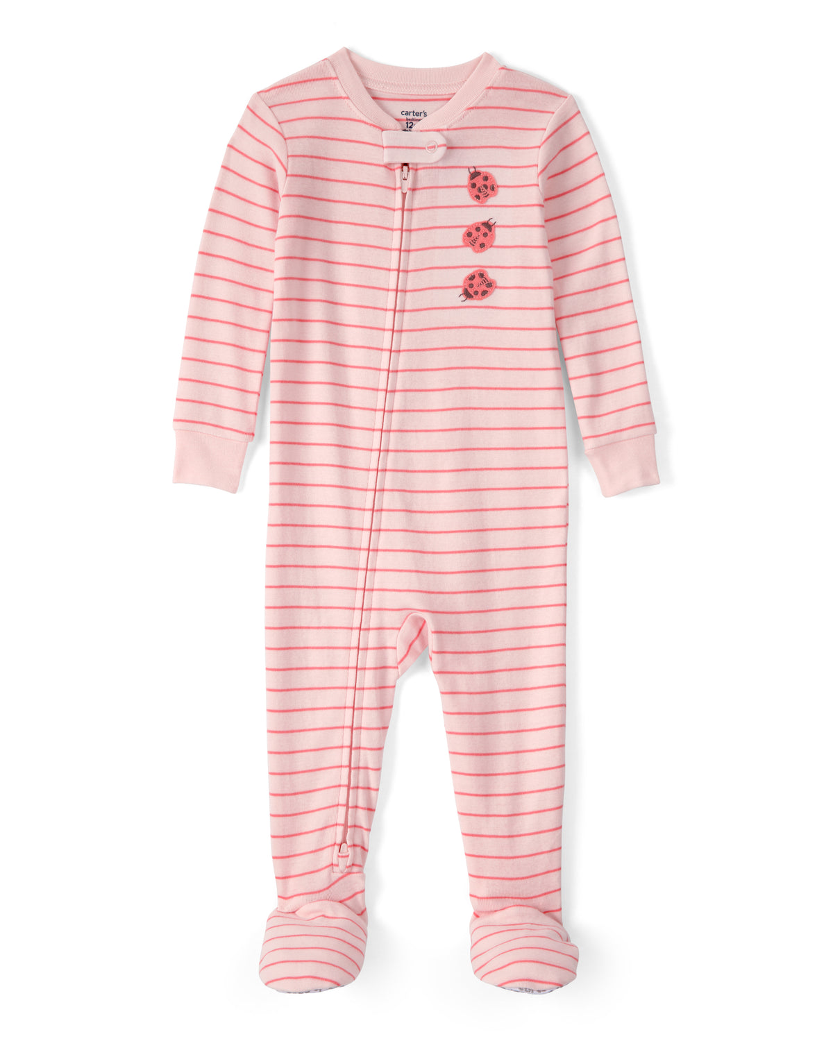 Pijama De Algodón A Rayas Con Catarinas - Multi