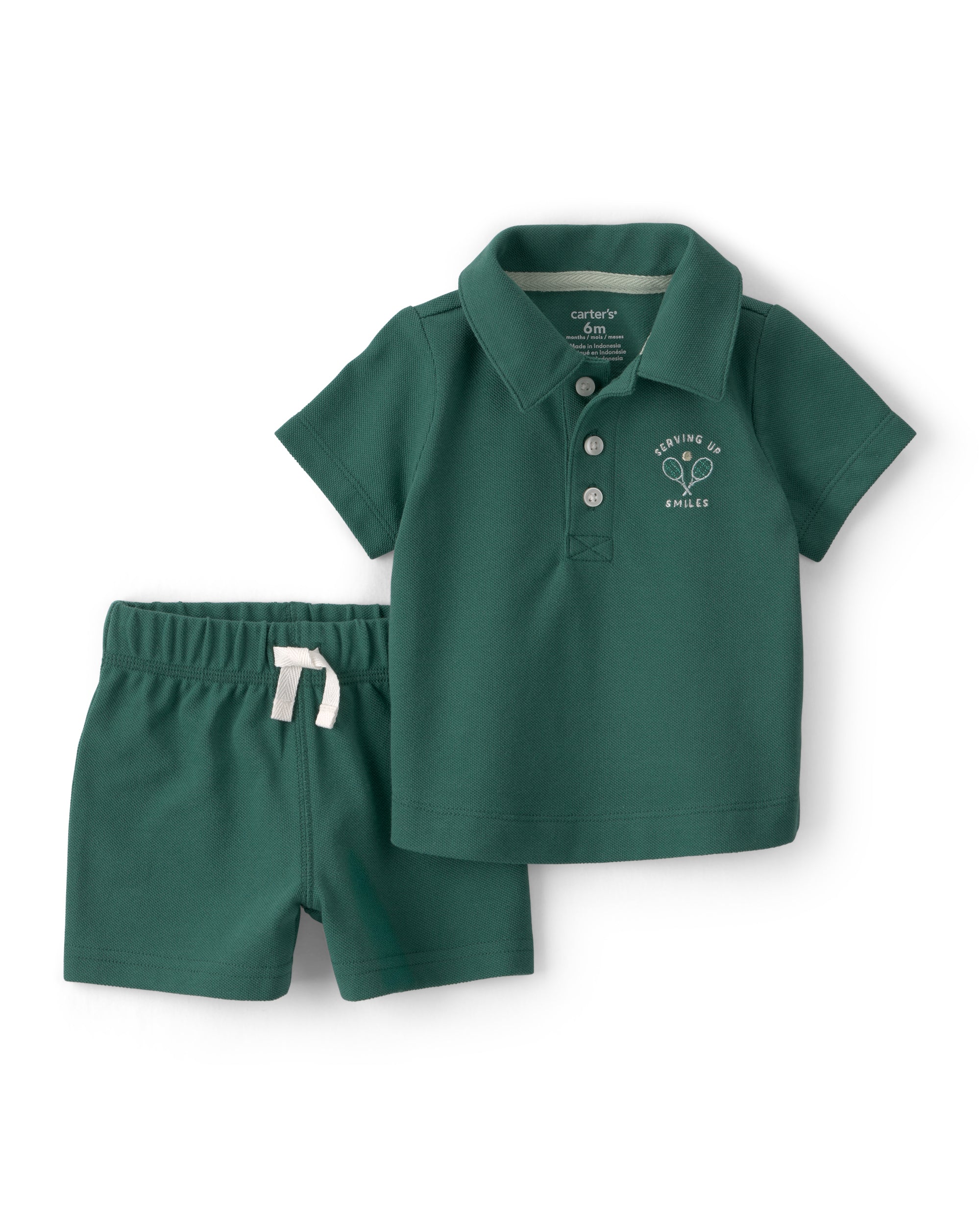 Conjunto de 2 piezas camisa y shorts - Verde