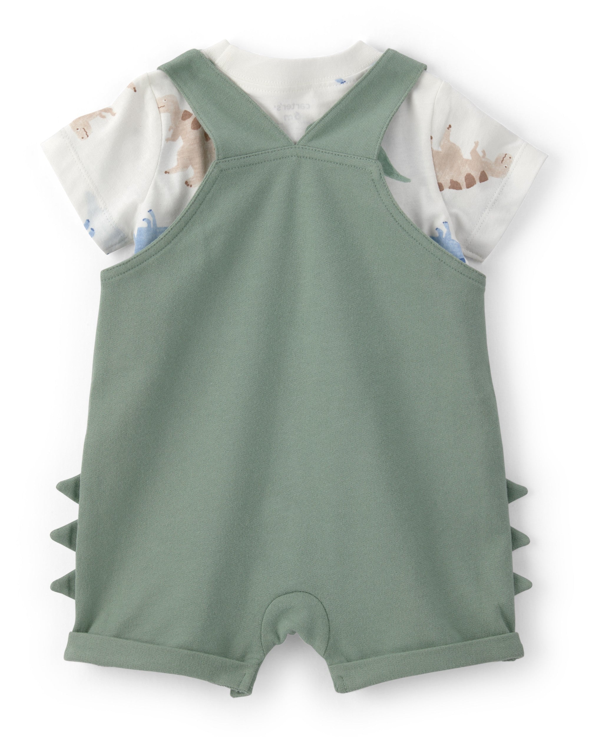 Conjunto de 2 piezas overol corto - Dinosaurio - Verde