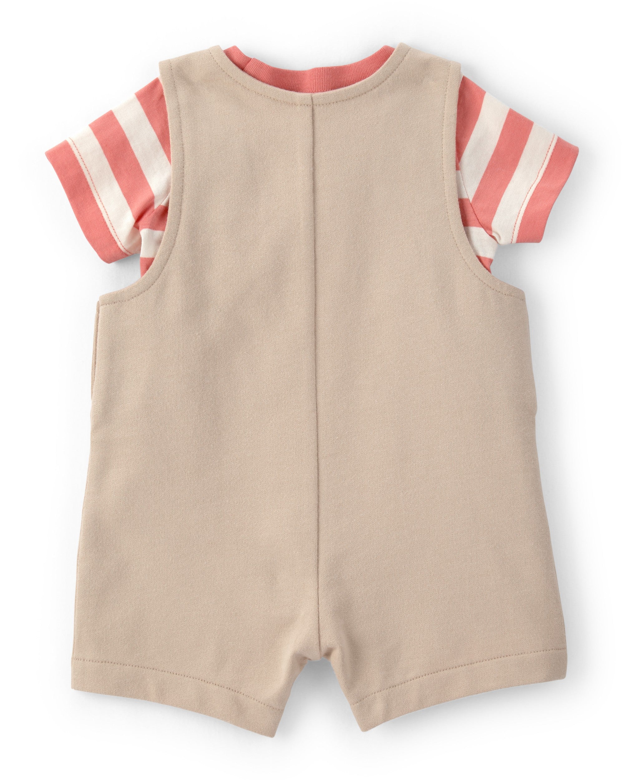 Conjunto de 2 piezas camisa y overol corto - Beige