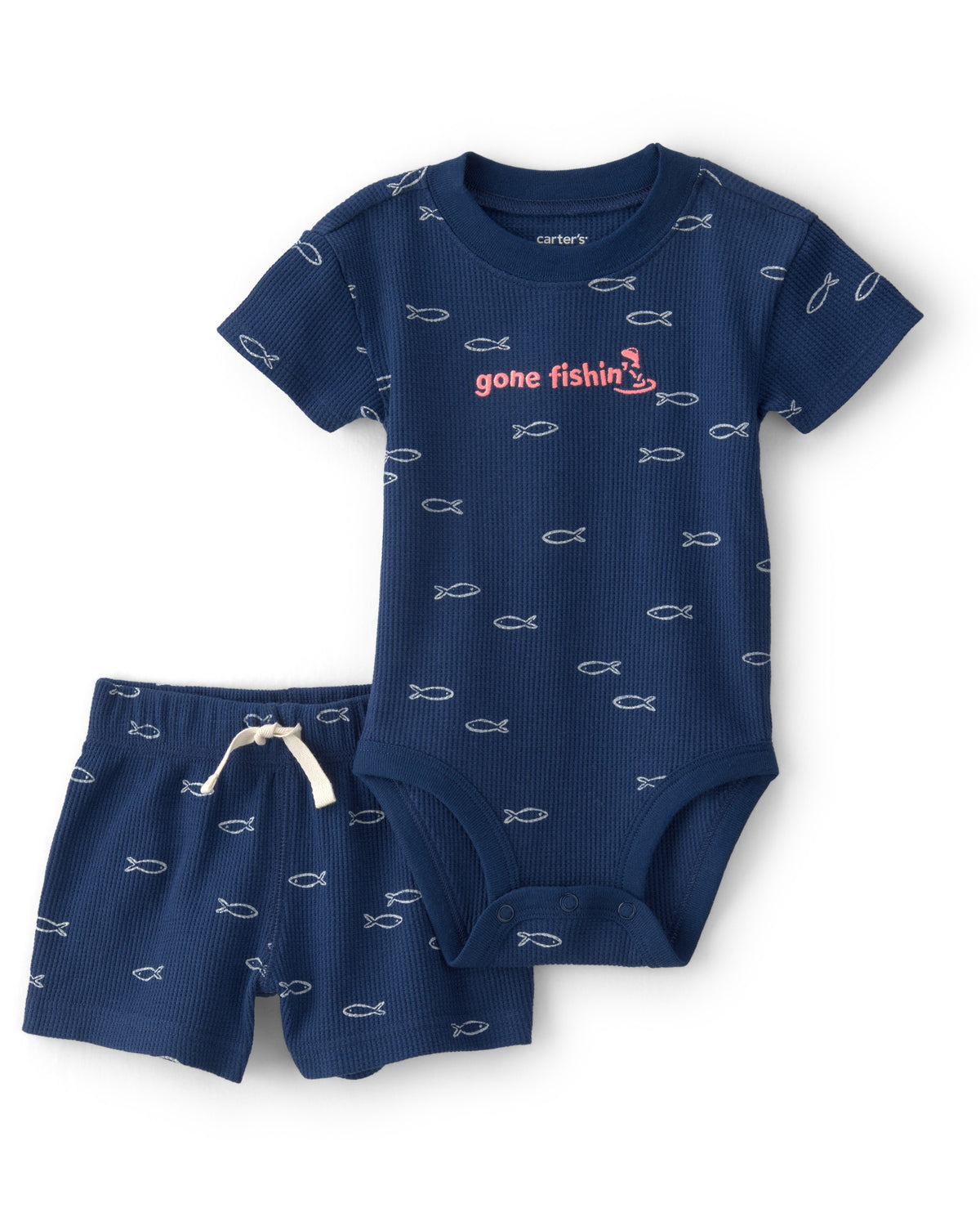 Conjunto de Pañalero Térmico de Pesca y Short - Azul