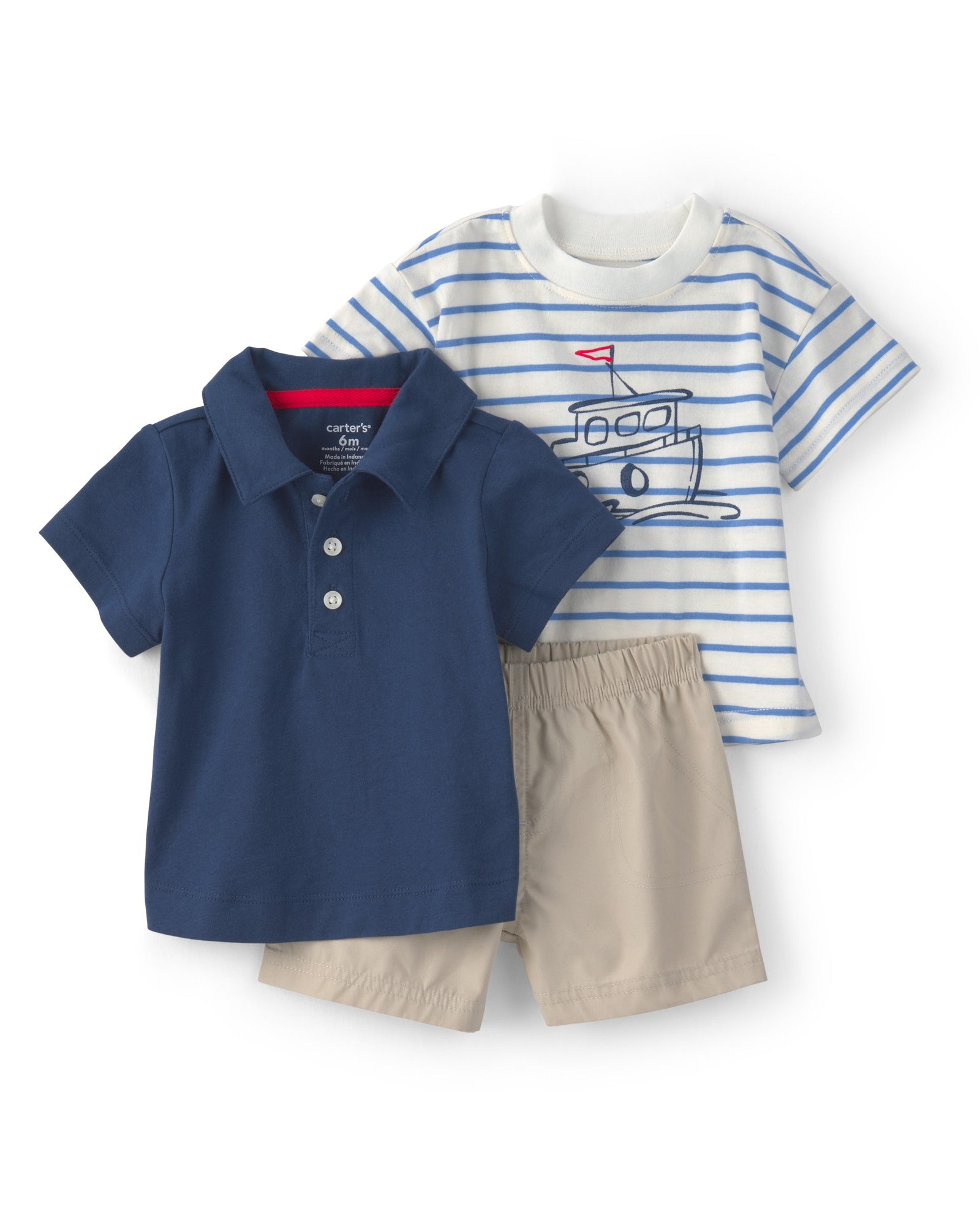 Conjunto De 3 Piezas - Playera y Short - Mar