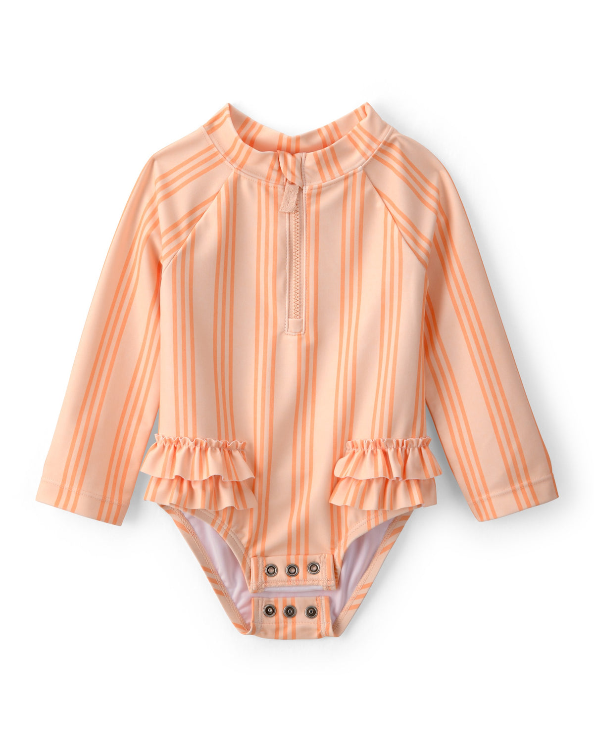 Traje De Baño De Cuerpo Completo A Rayas De Manga Larga - Multi