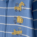 Pijama De Algodón A Rayas Con Estampado De Construcción - Multi