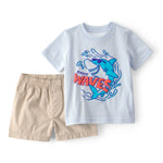 Conjunto de Playera y Short de Tiburón - Azul/Khaki
