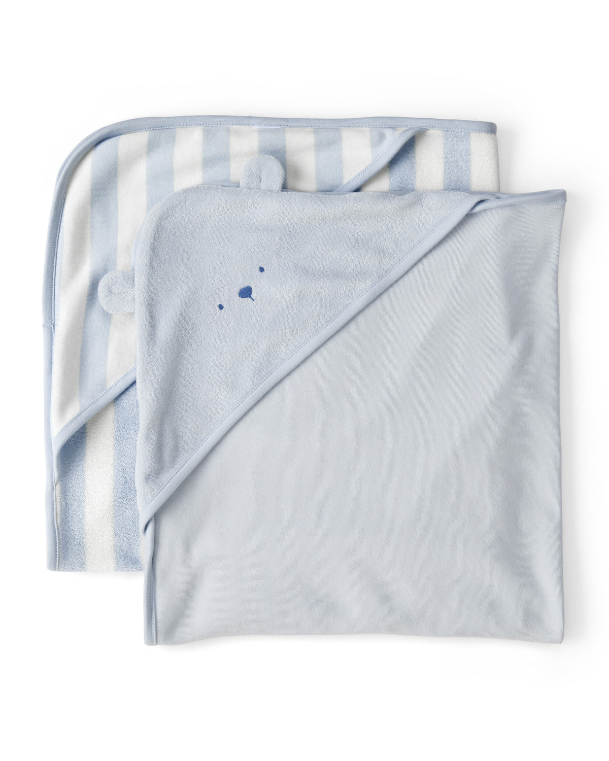 Paquete de 2 Toallas de Felpa Francesa con Capucha de Oso - Azul