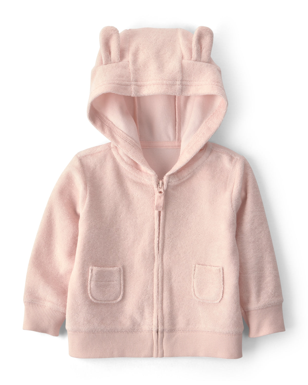Conjunto 3 Piezas de Felpa Francesa con Cárdigan de Conejito - Rosa
