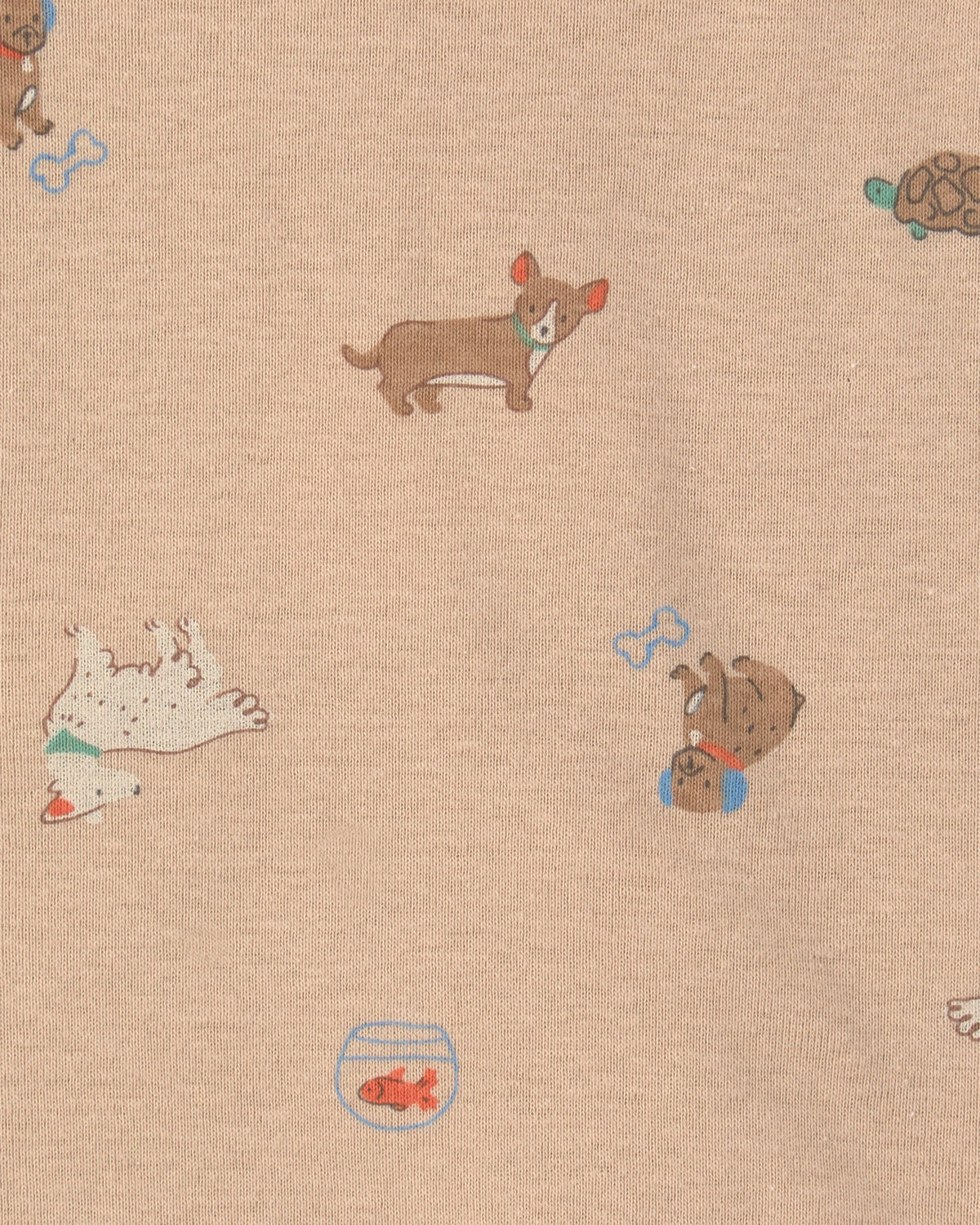 Paquete de 4 Pañaleros de Manga Larga de Perritos - Café