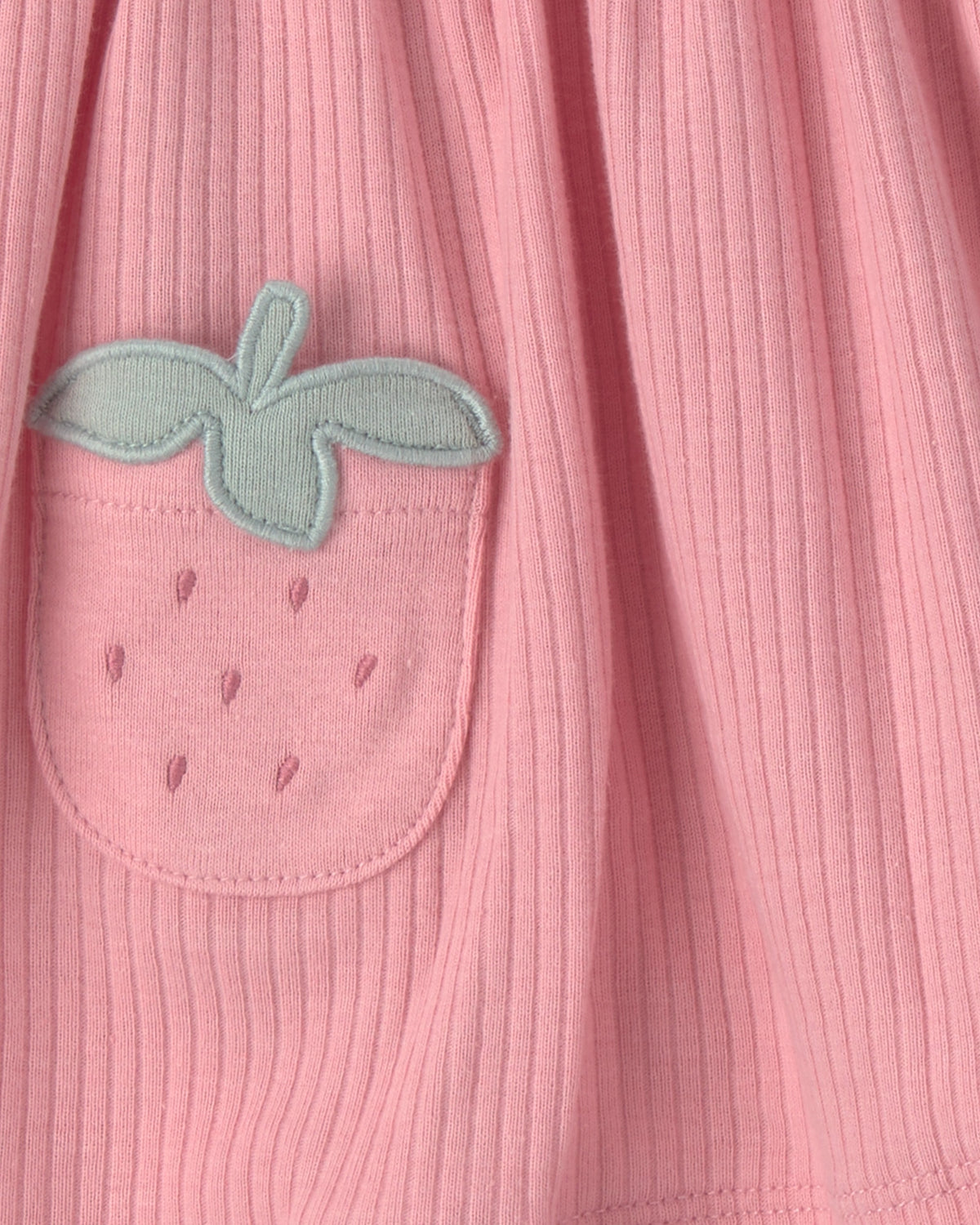 Paquete de 2 vestidos con pañalero integrado de manga corta - Fresas rosado
