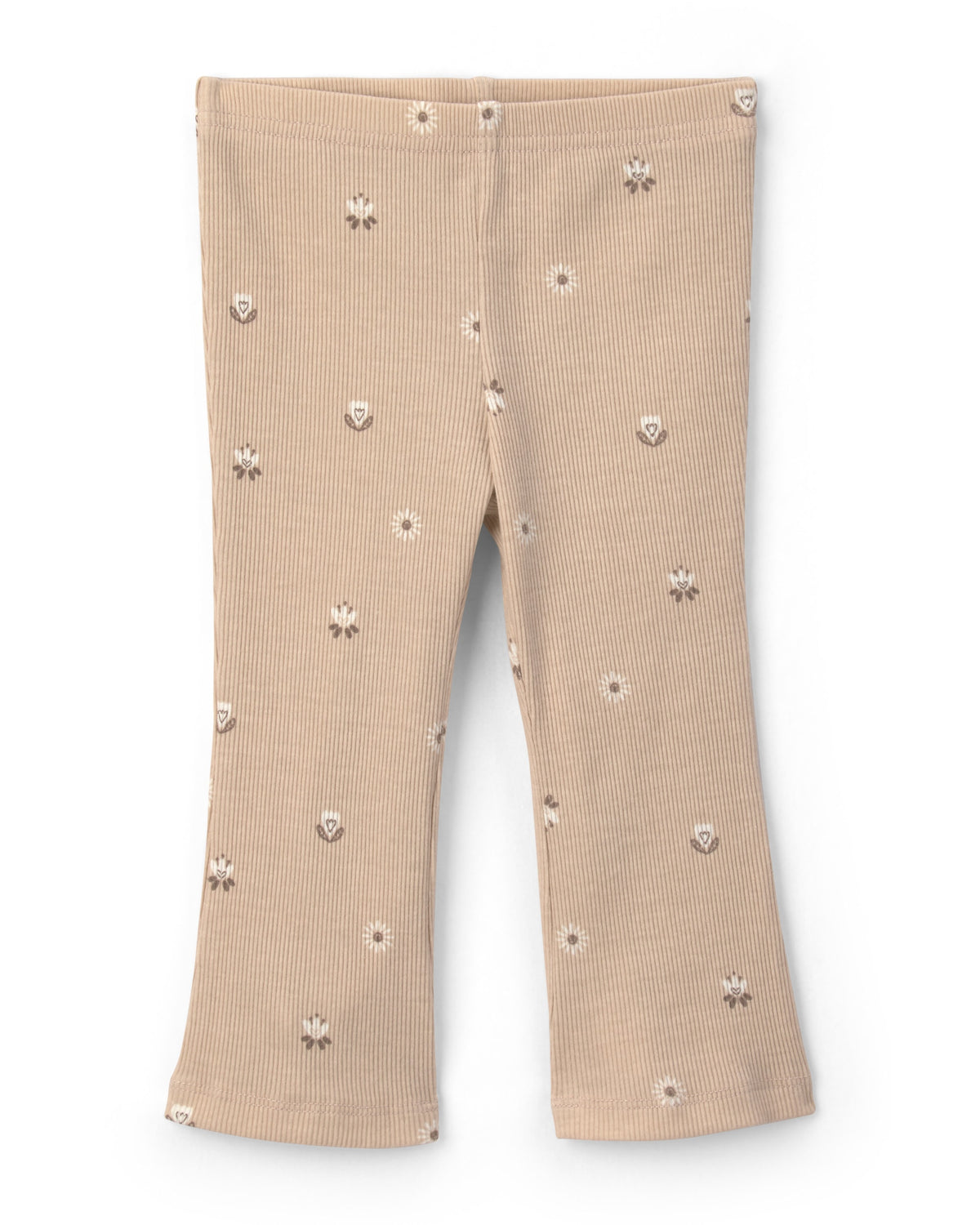 Conjunto De 2 Piezas Floral De Playera Sin Mangas Y Pantalón - Beige