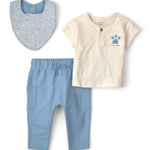 Conjunto de 3 piezas 'Little Buddy' con  playera y pantalón - Azul
