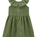 Vestido tejido de seersucker - Verde