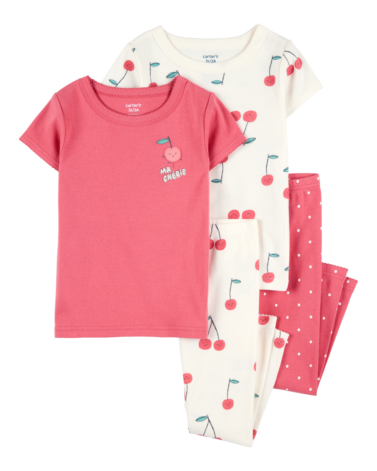 Pijama de 4 piezas de Algodón - Estampado Cerezas