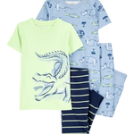 Pijama de 4 piezas de Algodón - Estampado Cocodrilo