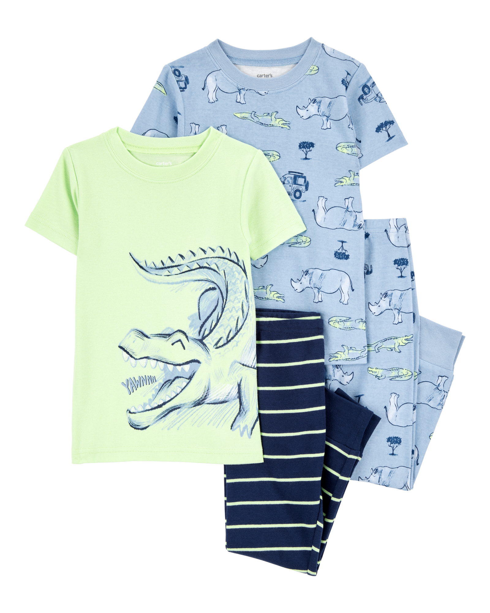 Pijama de 4 piezas de Algodón - Estampado Cocodrilo