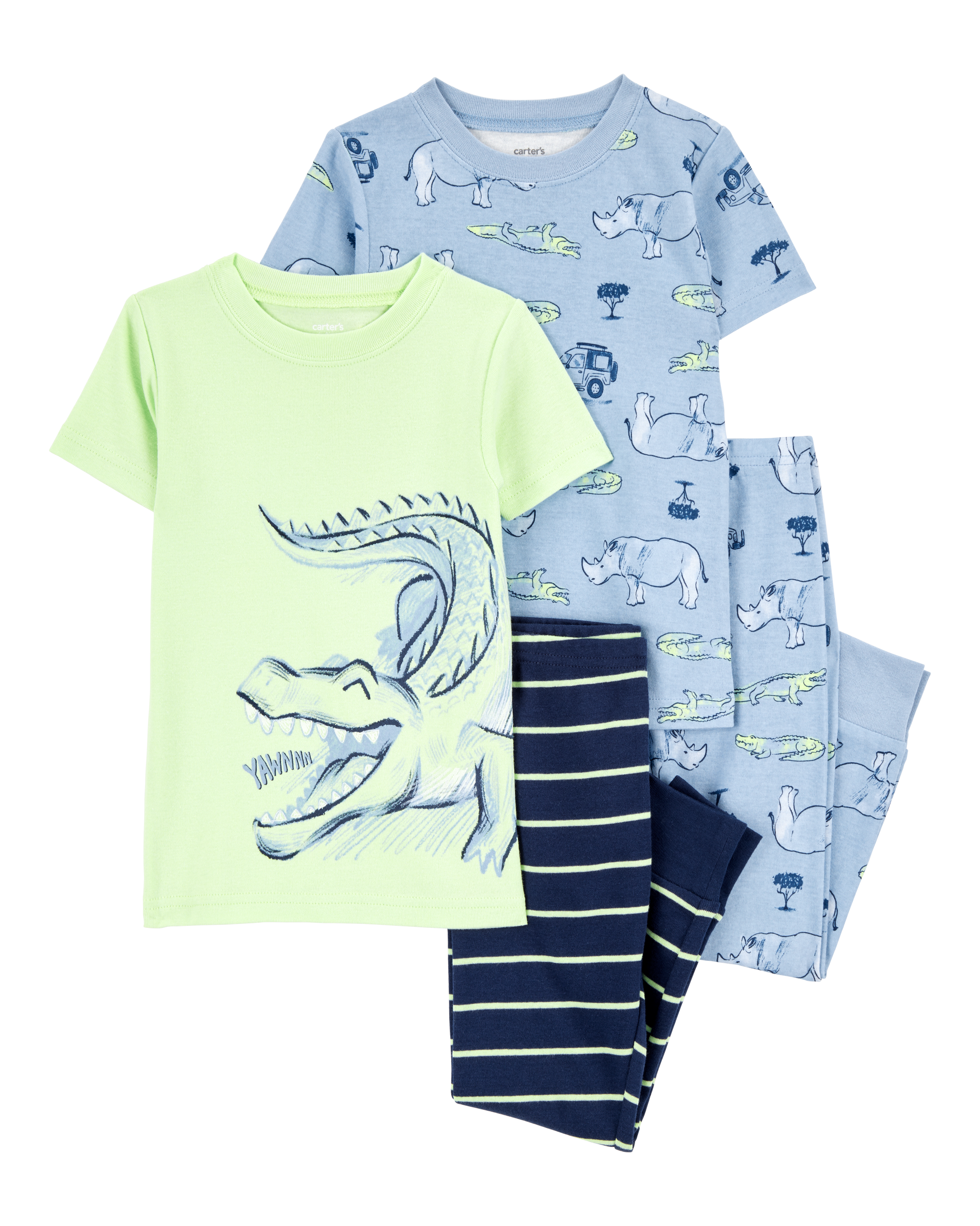 Pijama de 4 piezas de Algodón - Estampado Cocodrilo