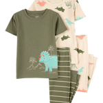Pijama de 4 piezas de Algodón - Estampado Dinosaurios