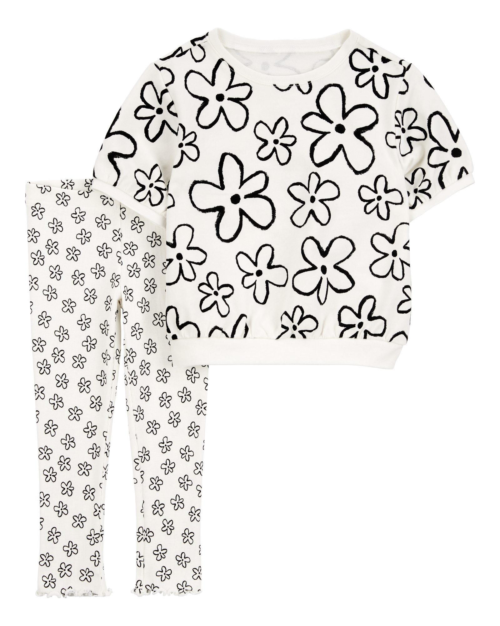 Conjunto de 2 piezas camisa y pantalón - Flores