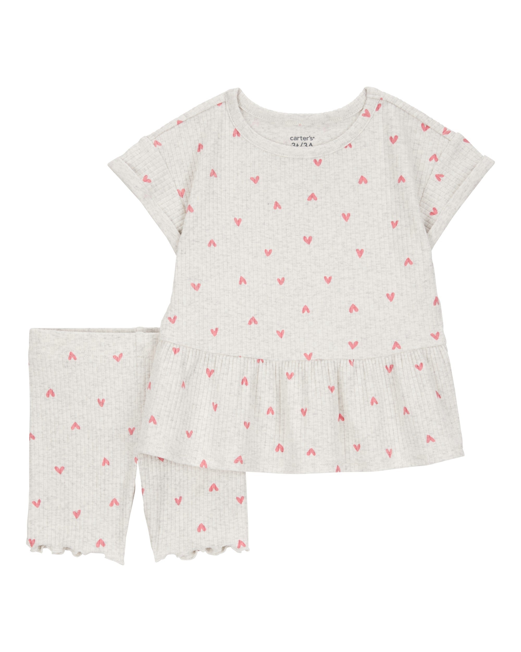 Conjunto de 2 piezas camisa y shorts - Corazón