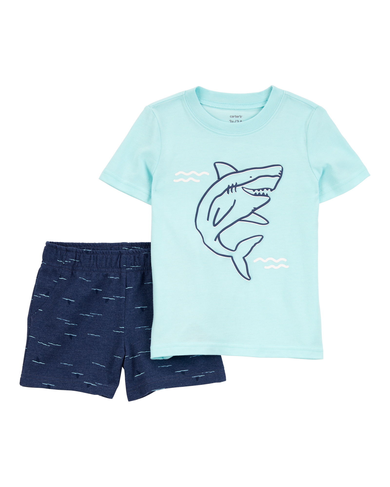 Conjunto de 2 piezas camisa y shorts - Tiburón - Azul