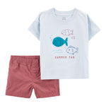 Conjunto de 2 piezas camisa y shorts - pez