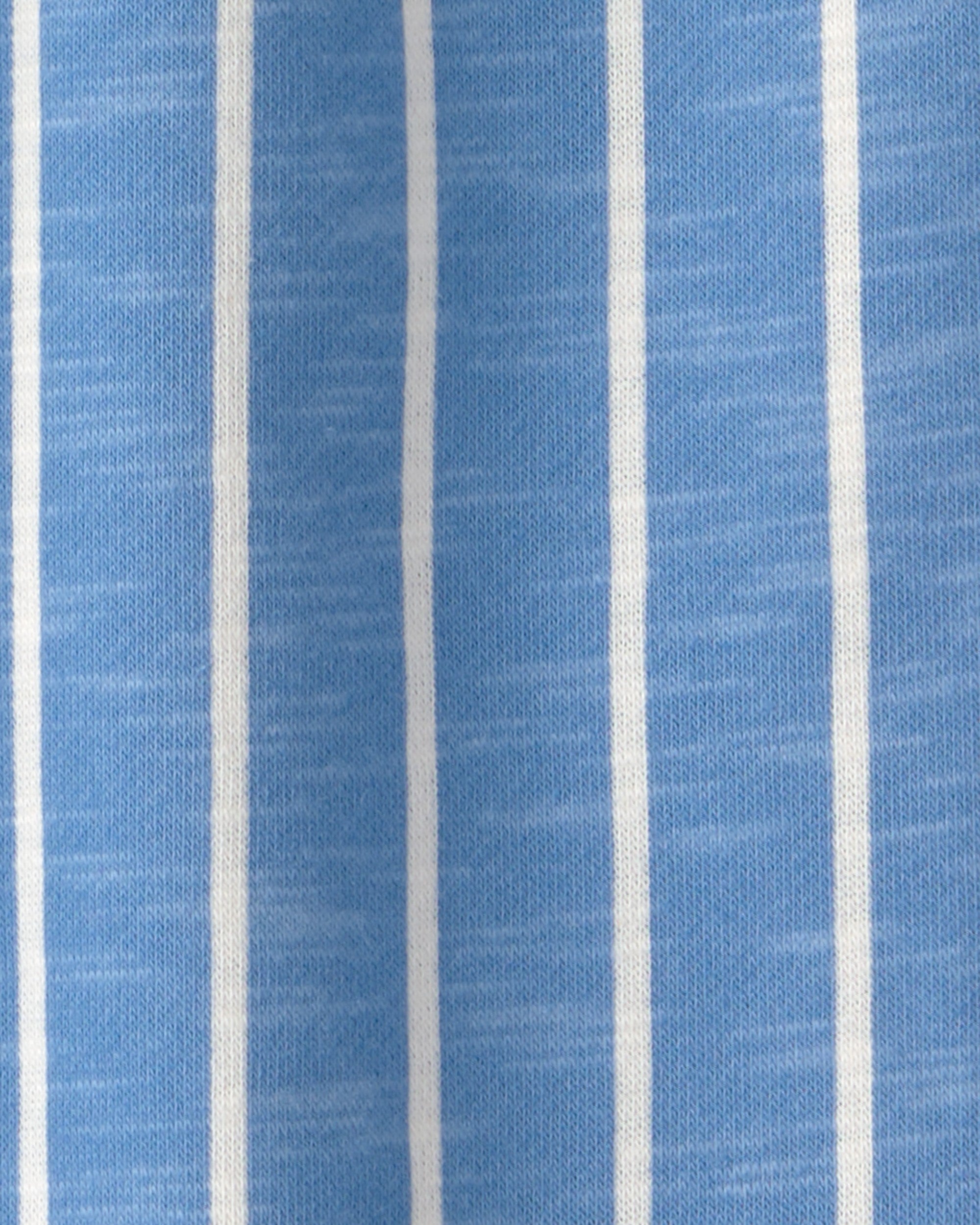 Pantalones de felpa francesa a rayas - Azul/Blanco