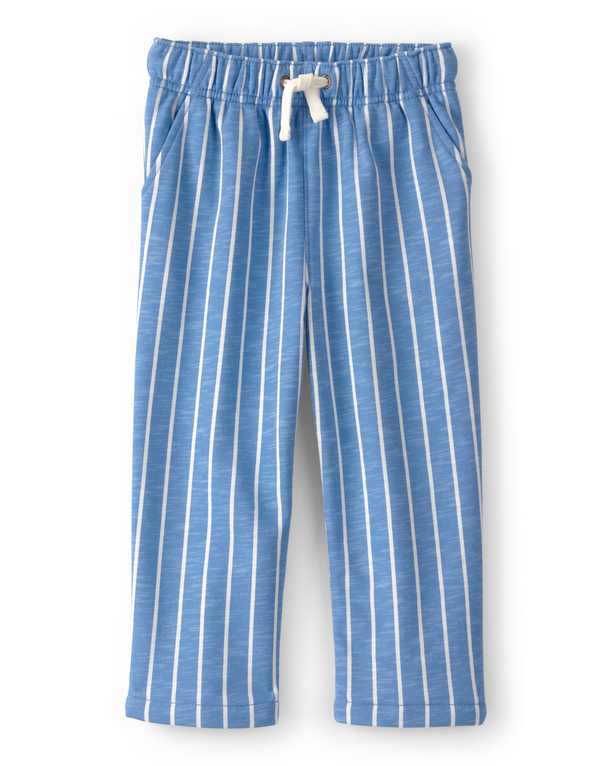 Pantalones de felpa francesa a rayas - Azul/Blanco