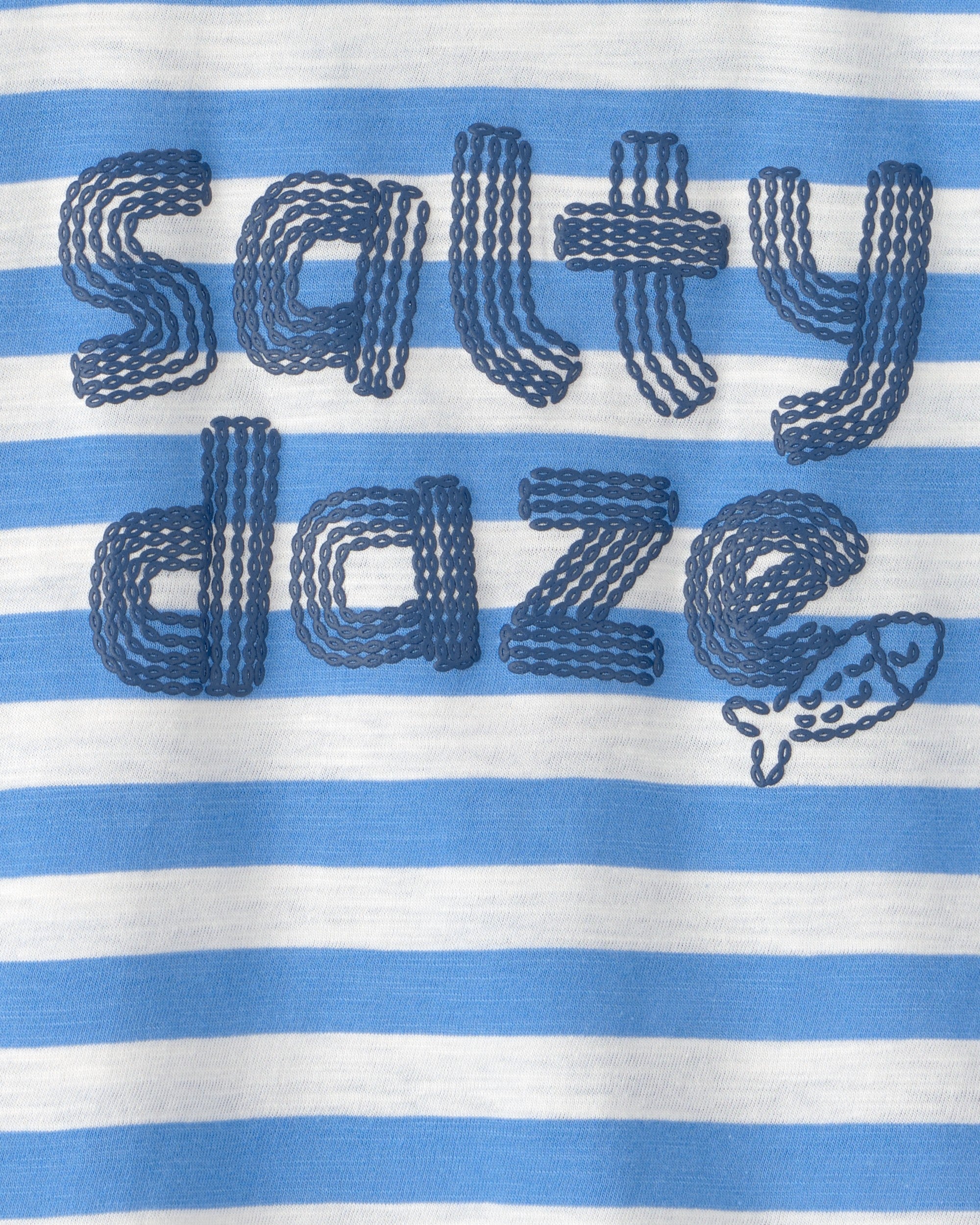 Playera Manga Corta - Rayas Con Gráfico 'Salty Daze'