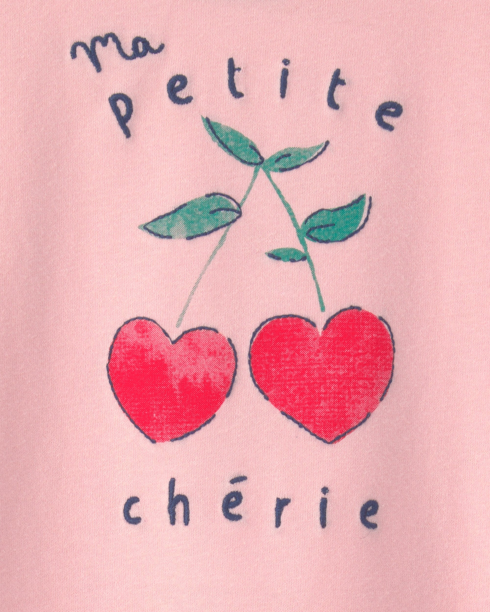Blusa Manga Corta - Cerezas Rosa