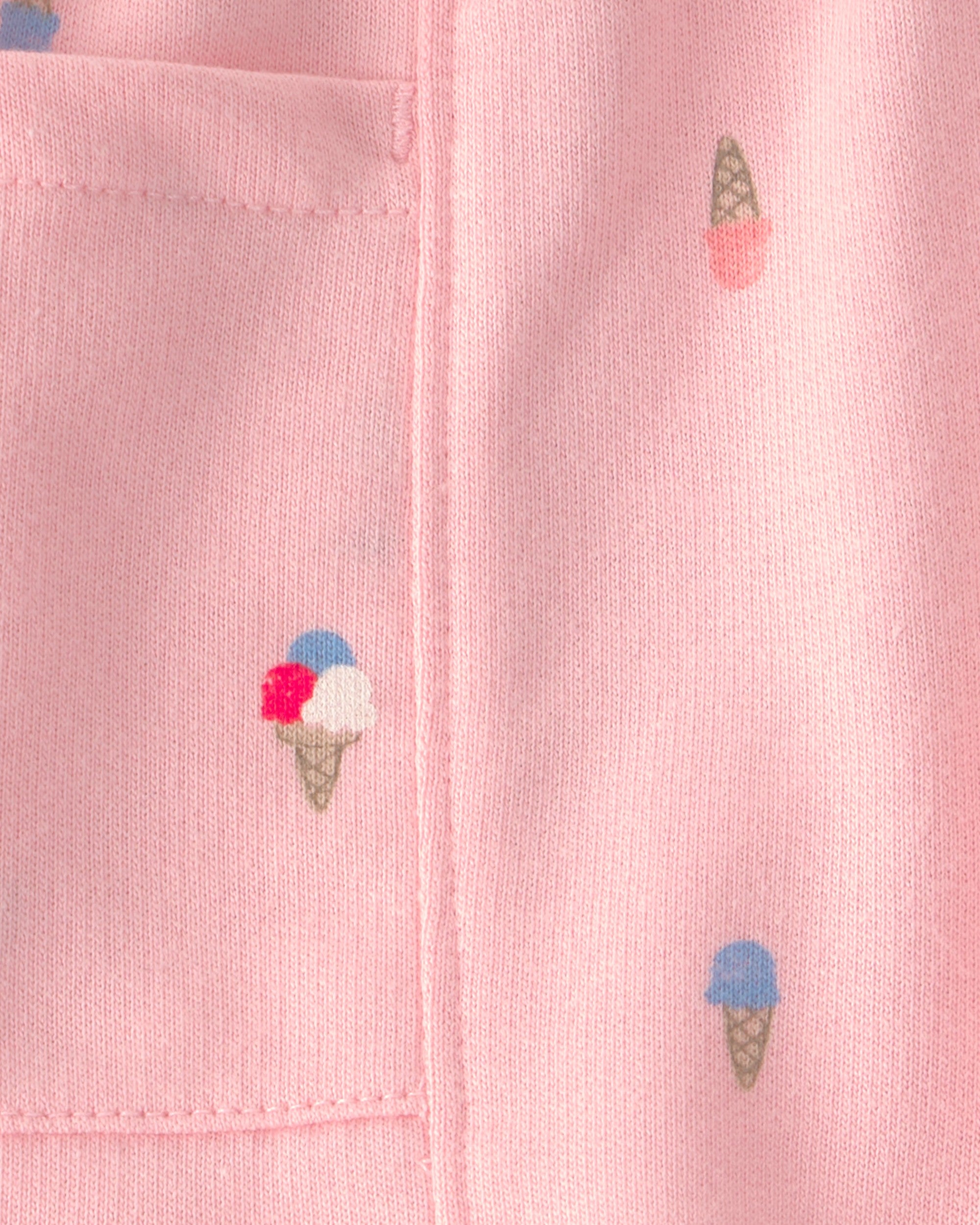 Shorts de felpa francesa - estampado de helado - rosa