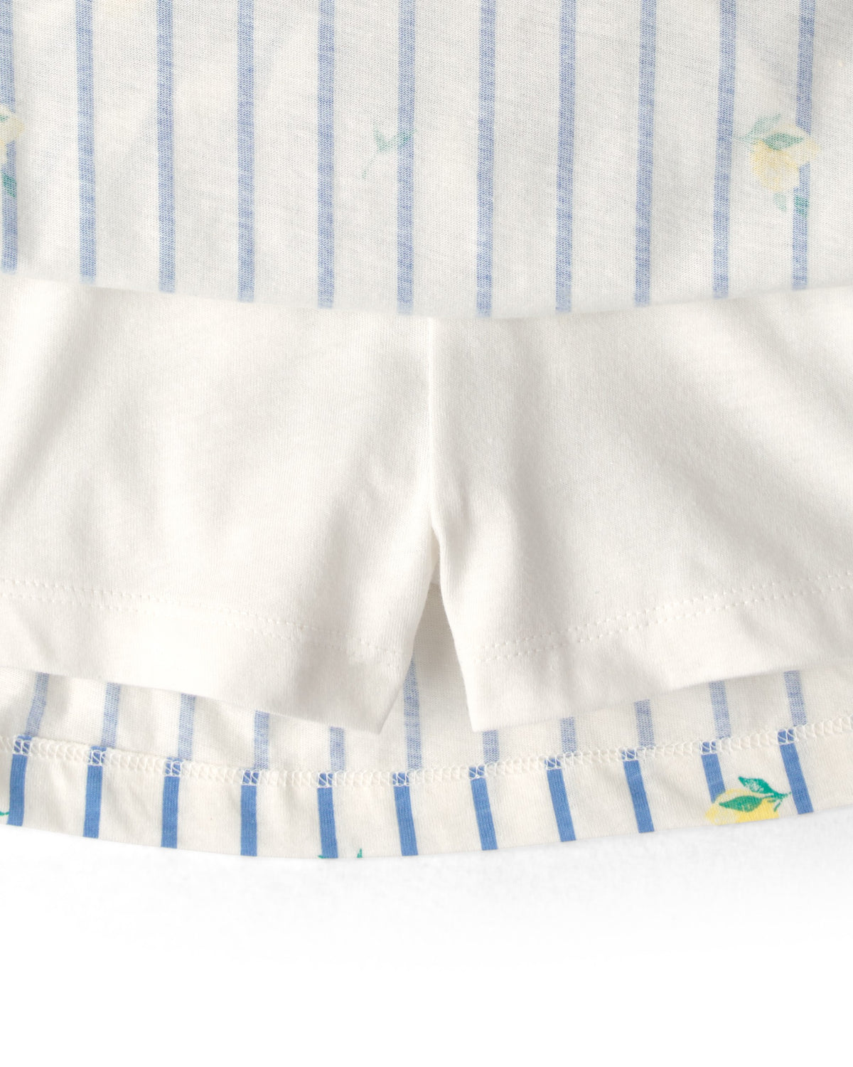 Falda-Short de Limones a Rayas - Azul/Marfil