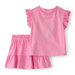 Conjunto De 2 Piezas Floral De Playera Y Short Y Rosa - Multi