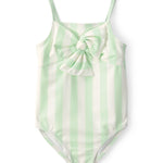 Traje De Baño De 1 Pieza A Rayas Verde/Marfil - Multi