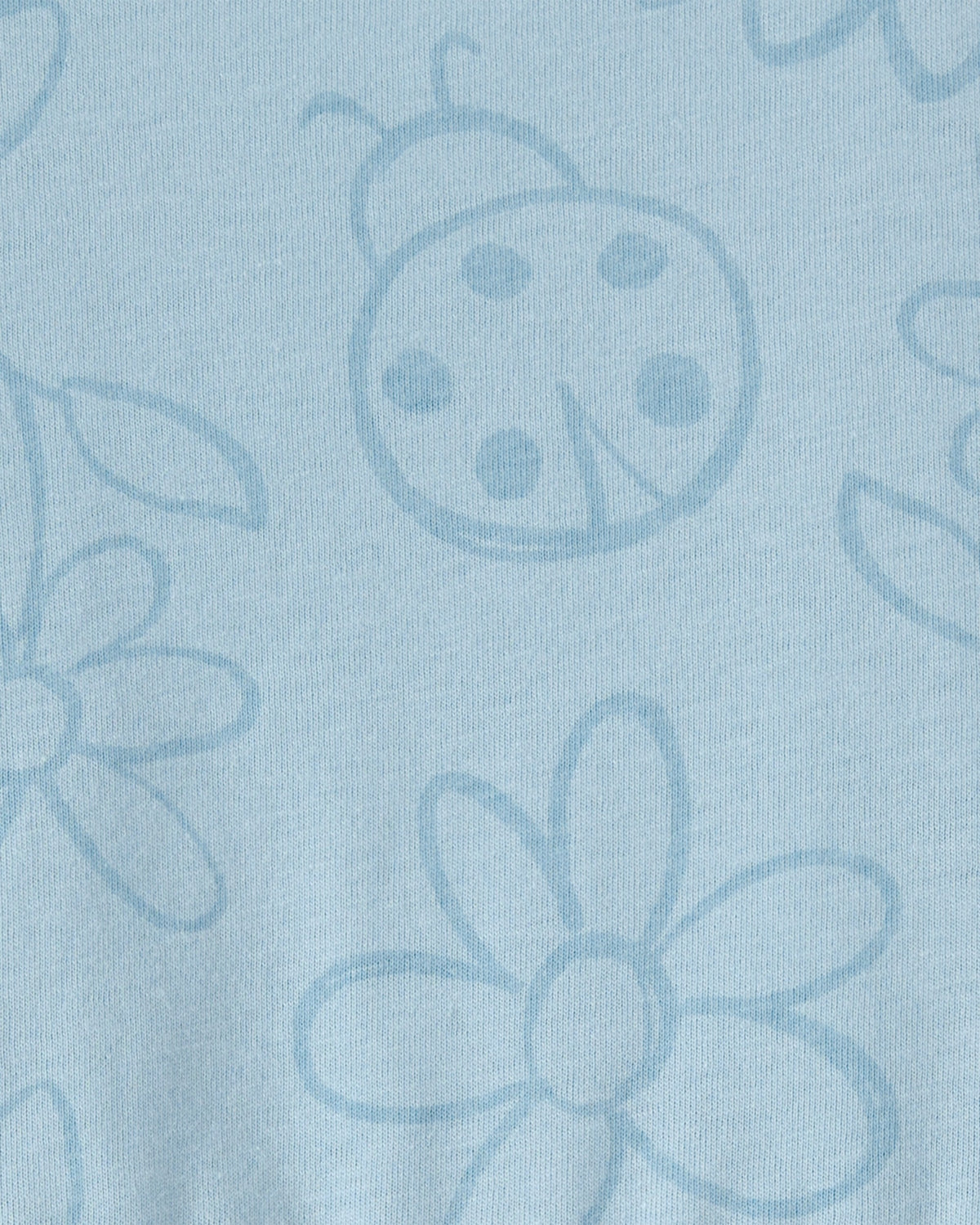 Vestido de Manga Corta con Catarinas y Flores - Azul