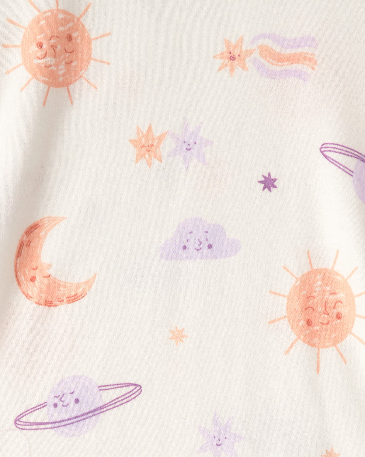 Pijama de 4 Piezas de Algodón 100% Ajuste Ceñido - Constelación Espacial Tie-Dye - Morado