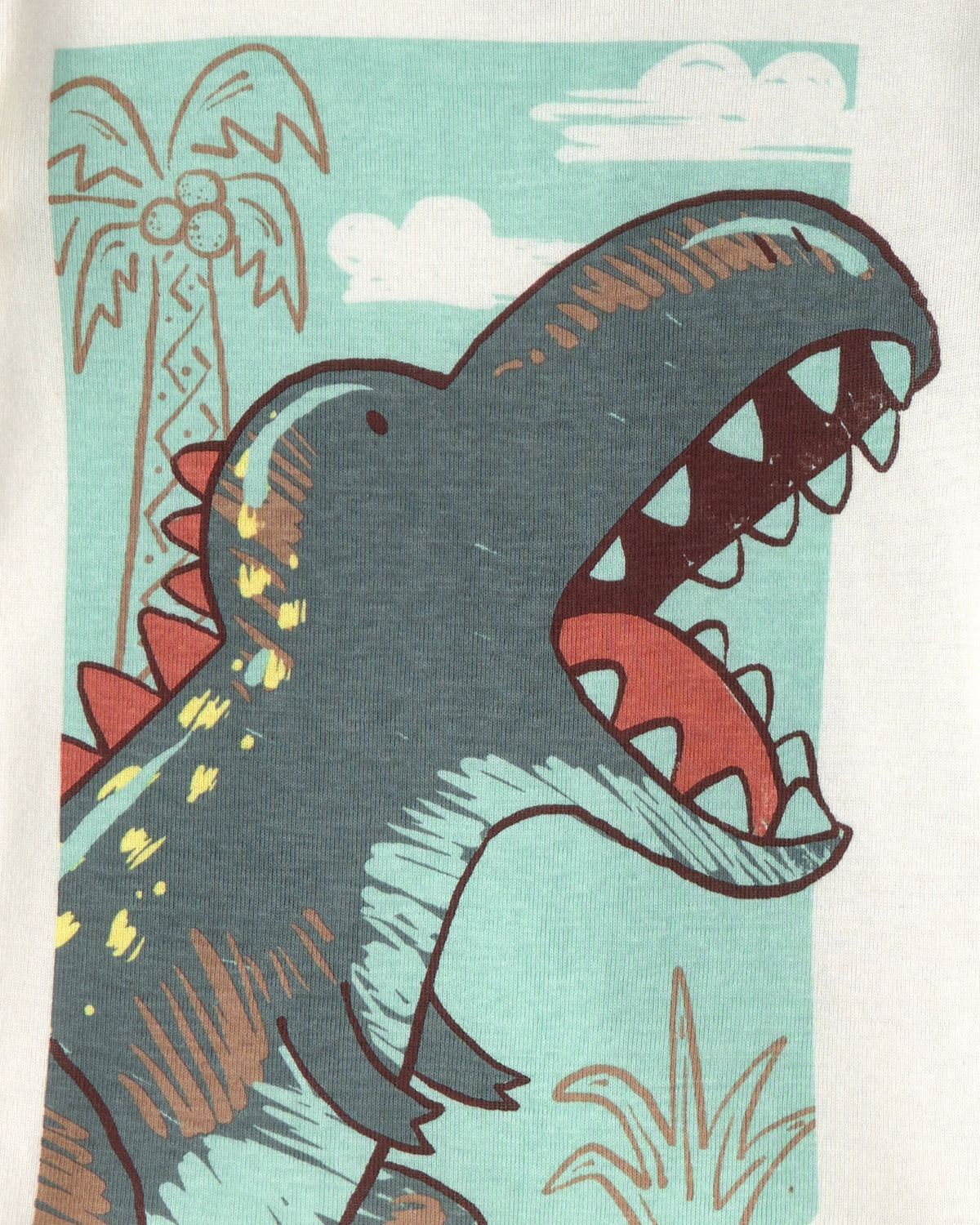 Pijama De Algodón 4 Piezas Con Dinosaurio - Multi