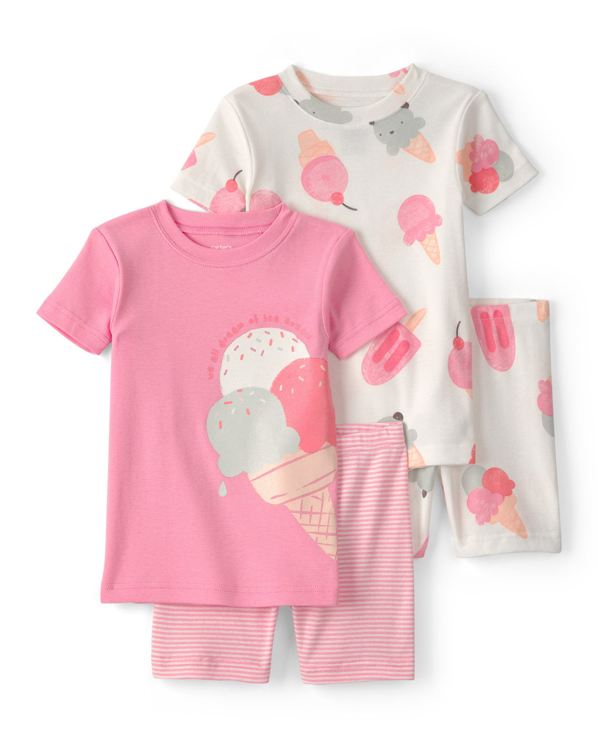Pijama De 4 Piezas 100% Algodón De Ajuste Ceñido Y Helados - Multi