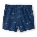 Short de Felpa Francesa Estampado de Peces - Azul