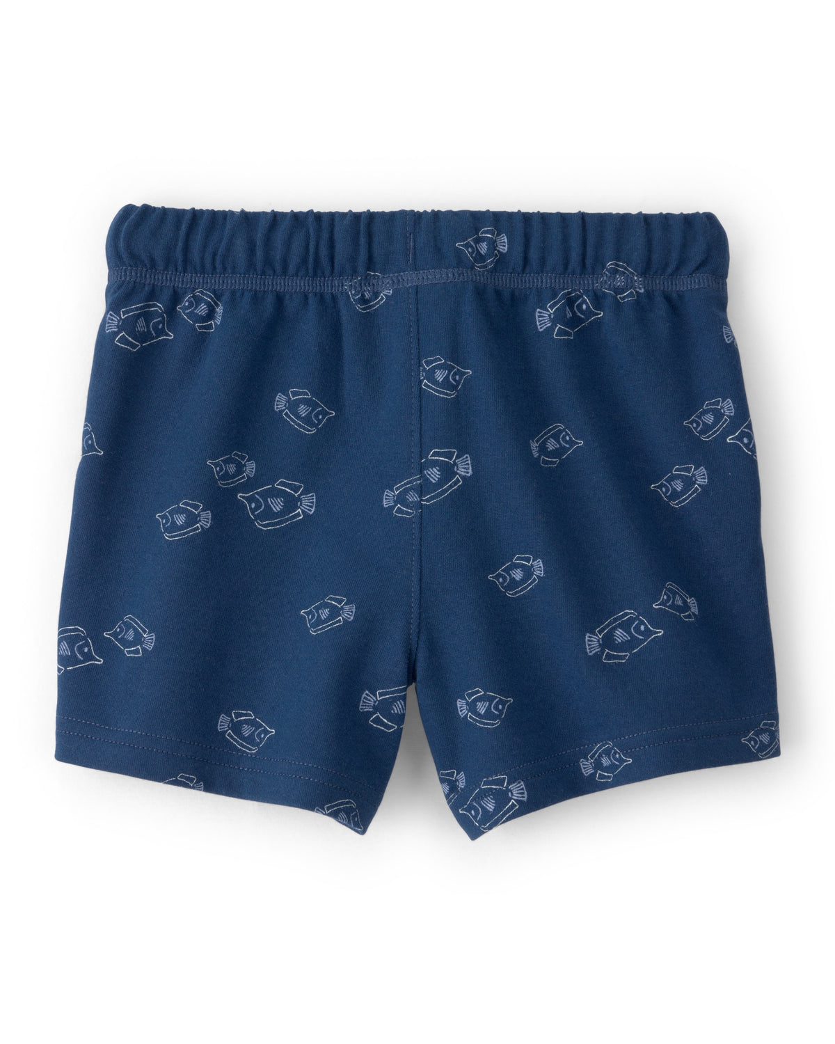 Short de Felpa Francesa Estampado de Peces - Azul