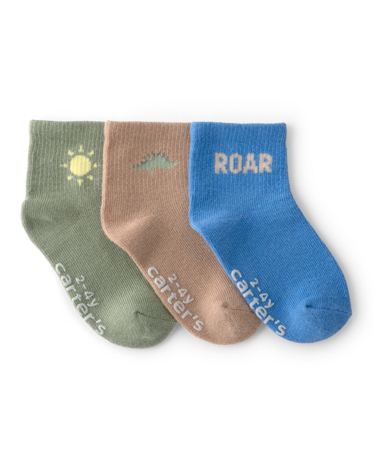 Paquete De 3 Pares De Calcetines Tobilleros Con Dinosaurio - Multi