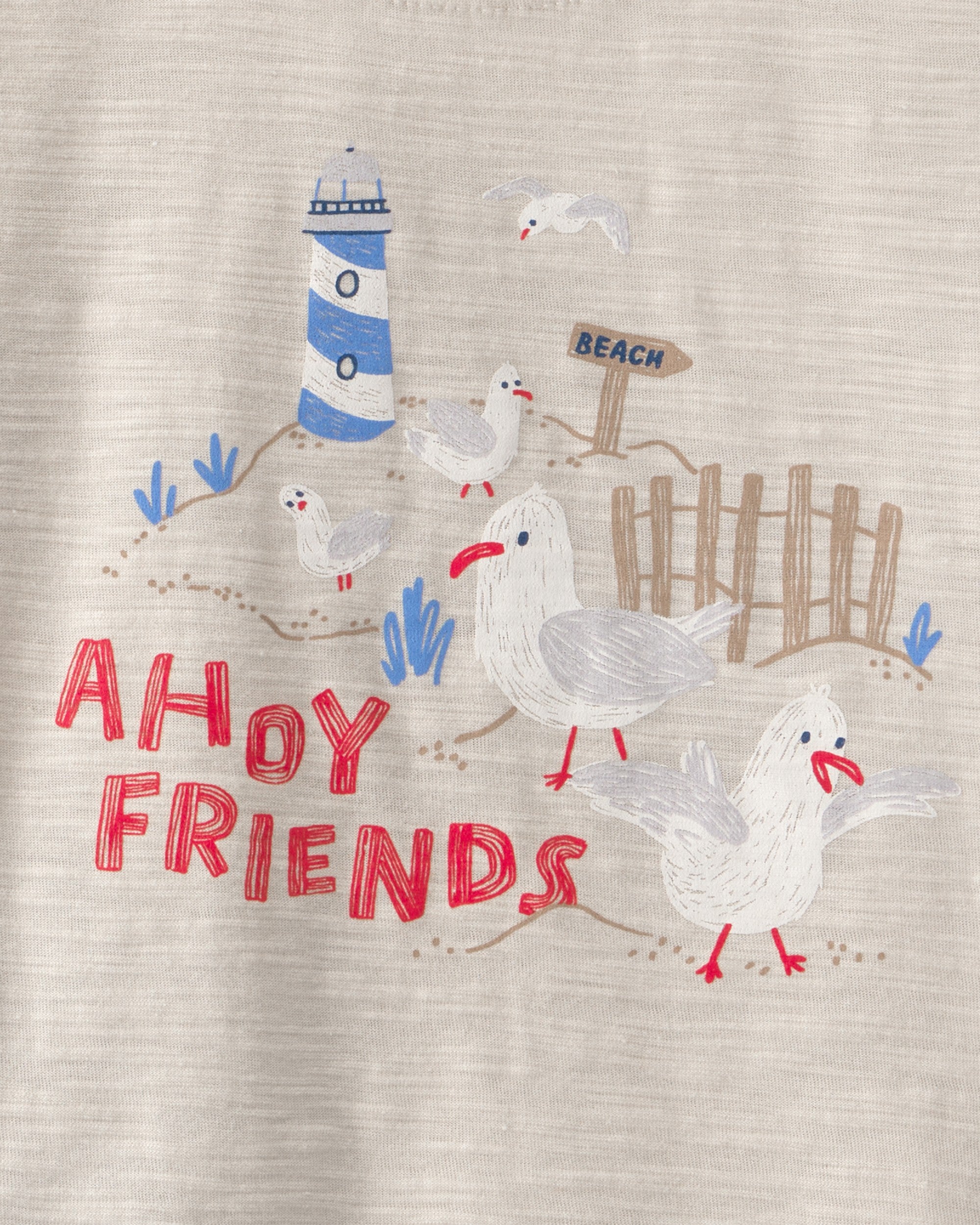 Conjunto De 2 Piezas De Playera Con Gaviota Y Short