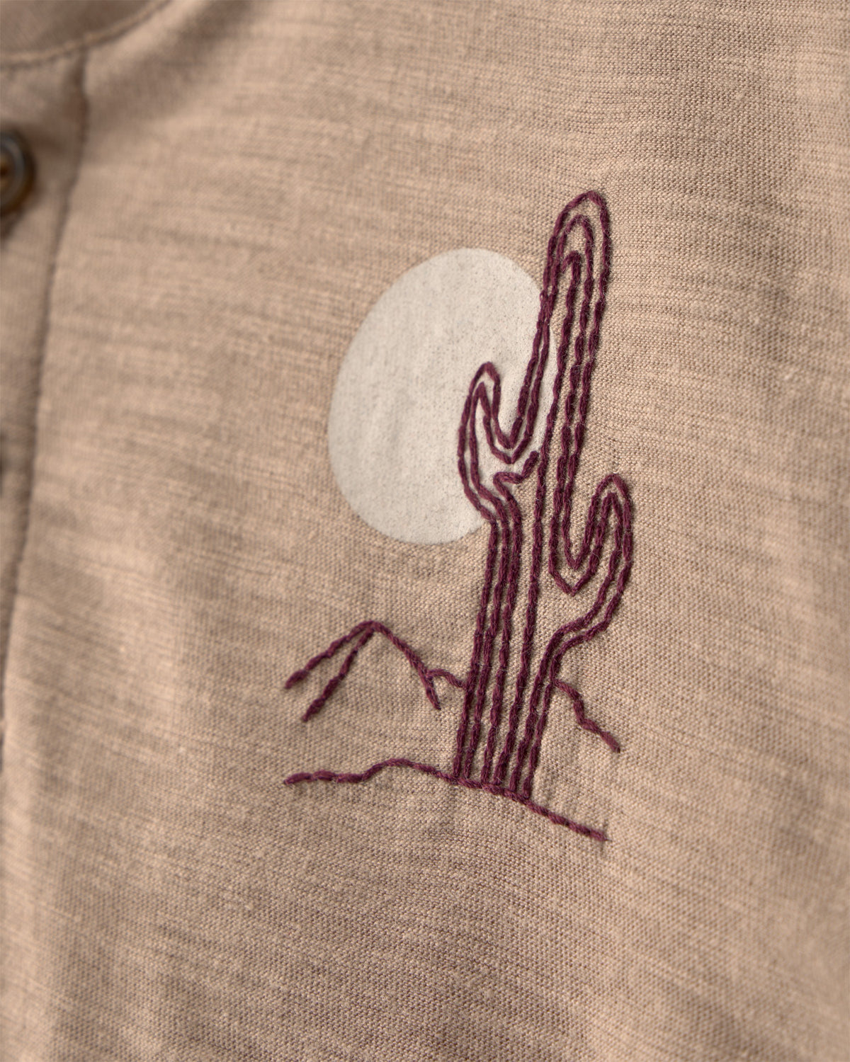 Conjunto de 2 Piezas Henley de Cactus y Short - Café
